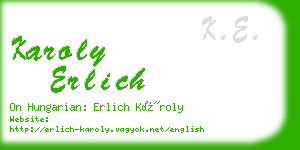 karoly erlich business card